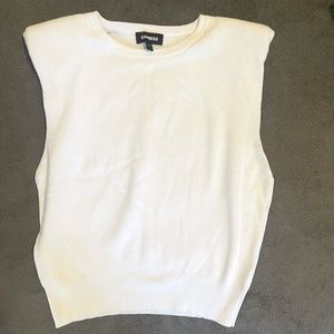 Express Ribbed Padded Shoulder Sweater